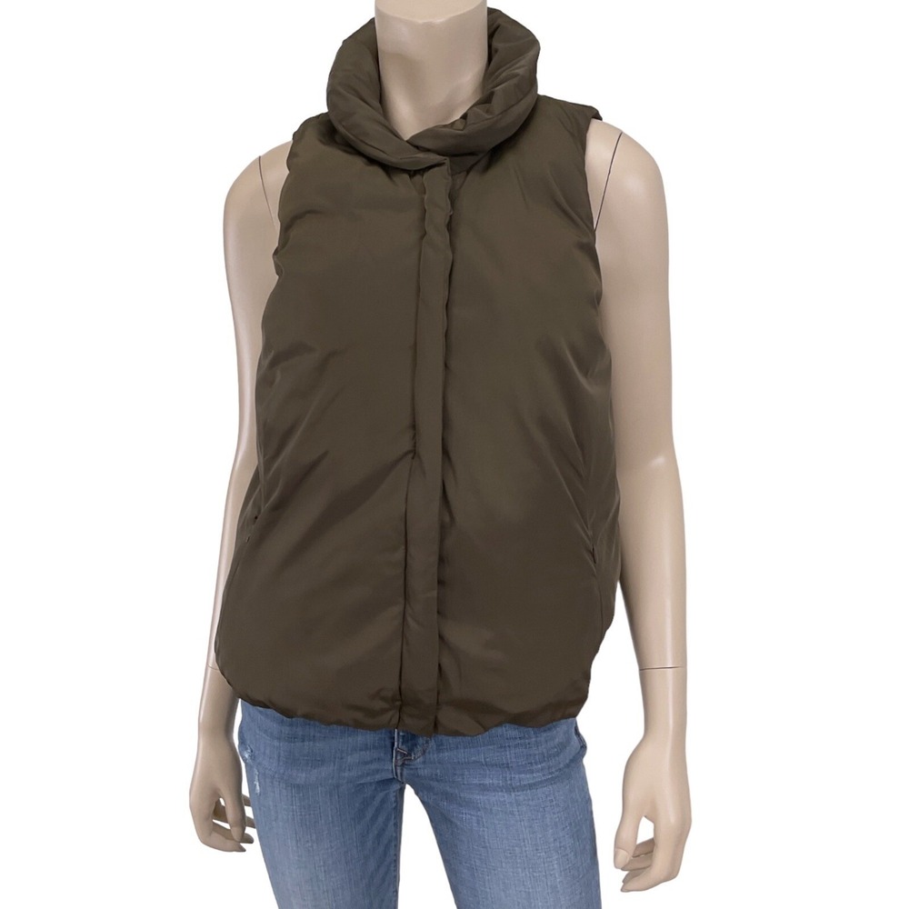 Gap Vest Womens Medium Brown Full Zip Sleeveless Puffer Jacket Gorpcore VTG - Picture 2 of 11